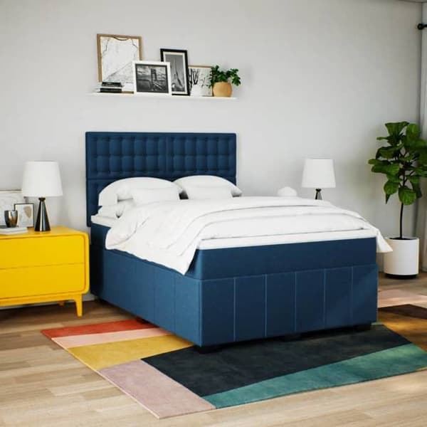 Maison Exclusive - Sängbotten med sängmått Blå 160x200 cm Tyg