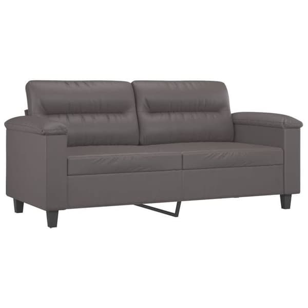 Maison Exclusive - Sæt af 3 sofaer med grå kunstlæderpuder