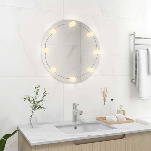 Maison Exclusive - Pyöreä peili LED-valoilla, lasi