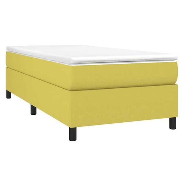 Maison Exclusive - Sängram med ribbor grön 90x190 cm tyg