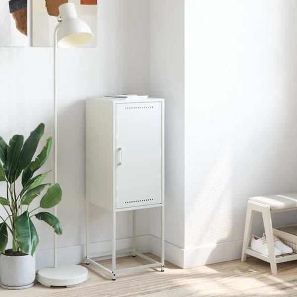 Maison Exclusive - Hvid høj buffet 36x39x107 cm stål Vit