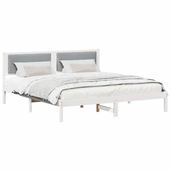 Maison Exclusive - Sängram Ljusgrå 180 x 200 cm Massivt trä
