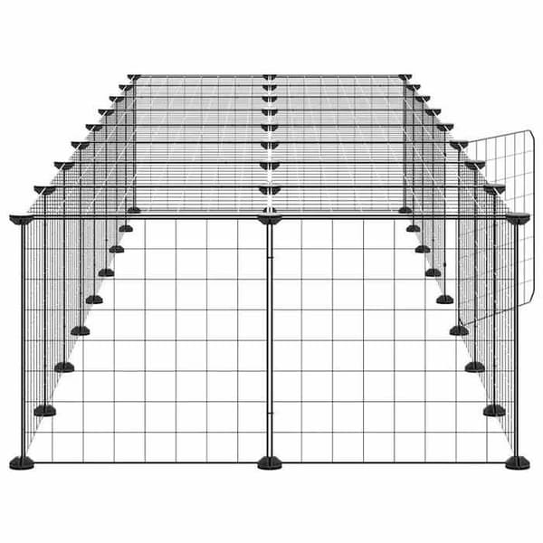 Maison Exclusive - Kæledyrbur med 36 paneler og dør Sort 280x70x35 cm