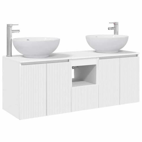 Maison Exclusive - 3-delars badrumsskåpset Vit Vit