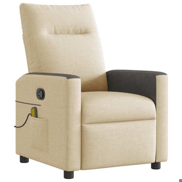 Maison Exclusive - Lænestol med massagefunktion, justerbar, Creme Stof