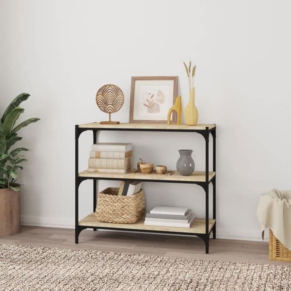 Maison Exclusive - Bibliotek Egetræ Sonoma 80x33x70,5 cm Ingeniørtræ Stål