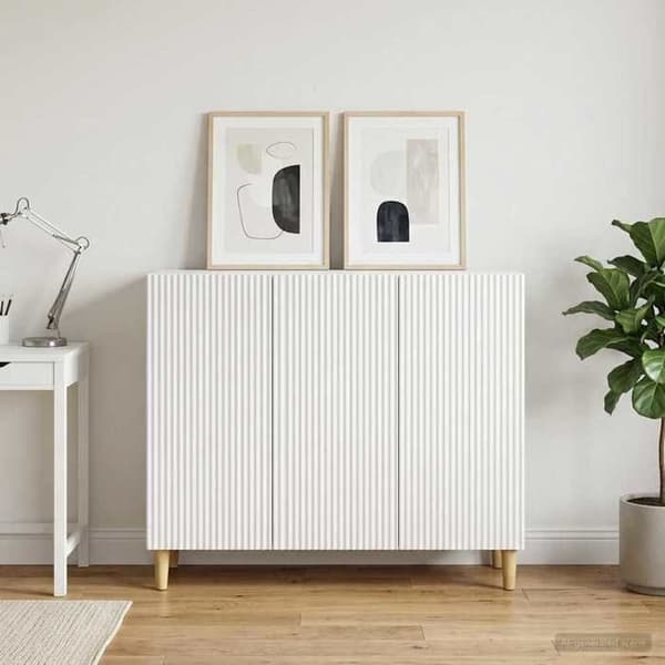 Maison Exclusive - Buffet Hvid 89 x 34,5 x 80 cm Ingeniørtræ