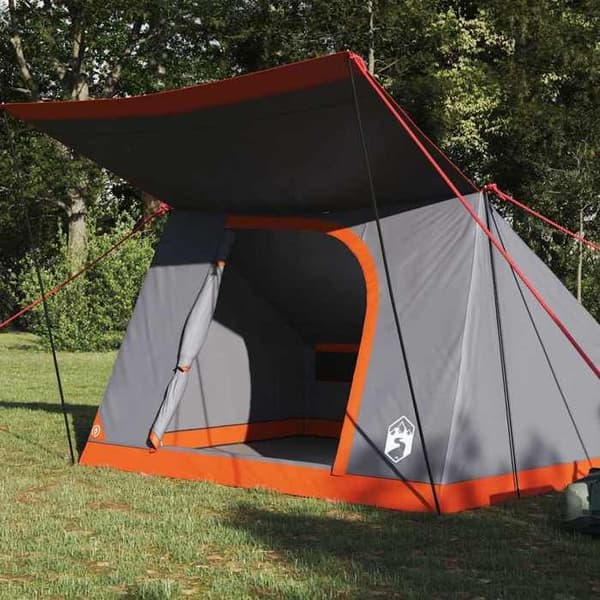 Maison Exclusive - 4 hengen teltta Harmaa ja oranssi taffeta Vedenpitävä