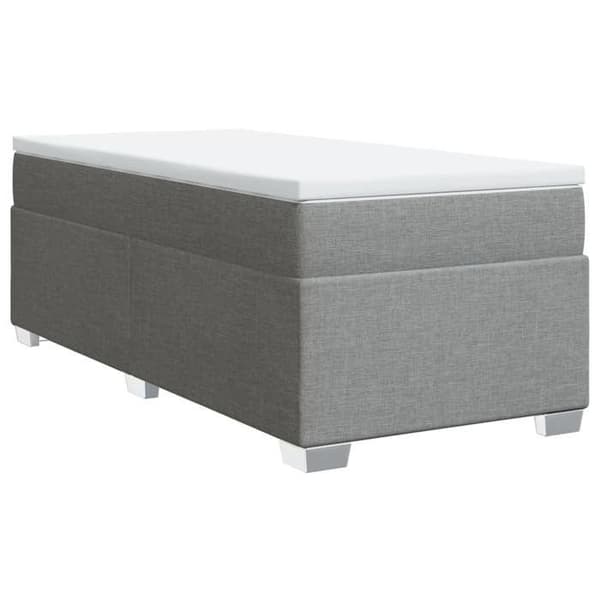 Maison Exclusive - Seng med lameller og madras Grå lys 100x200cm Stof