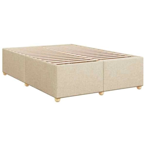 Maison Exclusive - Boxspring säng med madrass Crème 140 x 200 cm Tyg
