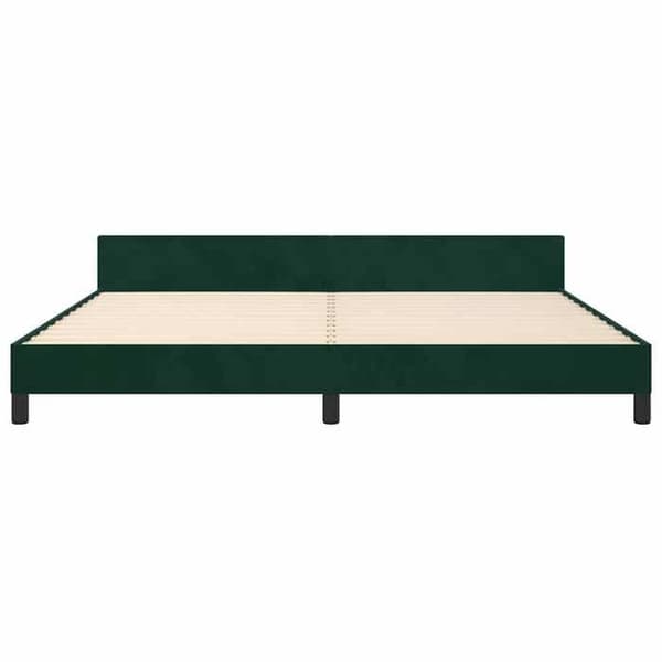 Maison Exclusive - Sängram utan madrass mörkgrön 200x200 cm sammet