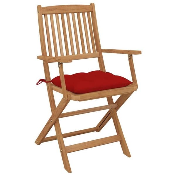 Maison Exclusive - Fällbara trädgårdsstolar set om 8 med kuddar Akaciaträ