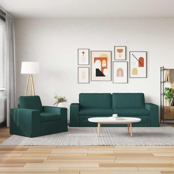 Maison Exclusive - Sæt af 2 sofaer Mørkegrøn stof
