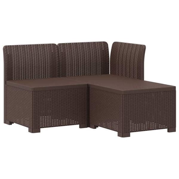 Maison Exclusive - Trädgårdssoffa 3 Platser Rattanutseende 3 platser PP Brun brun