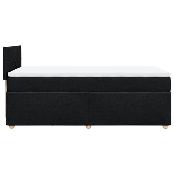 Maison Exclusive - Seng med lamelbund og madras Sort 90x200 cm Stof