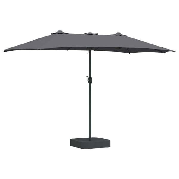Hav parasol - MAISON EXCLUSIVE - 385 x 209 x 244 cm - Antracit - Polyester - Vippe & solcelle LED antracit