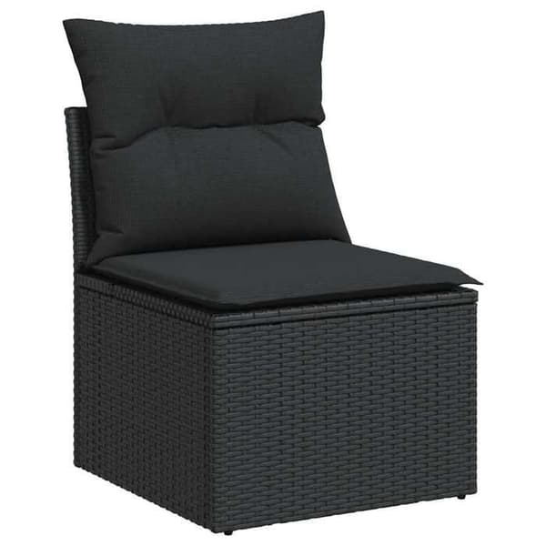 Maison Exclusive - Trädgårdsmöbler 6 delar med svarta kuddar i flätad resin