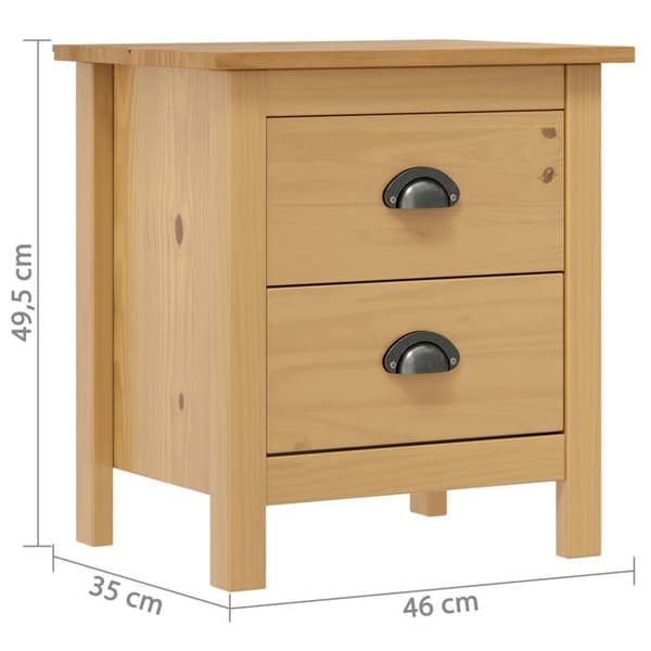 Maison Exclusive - Natbord Hill 46x35x49,5 cm Solid fyrretræ honungsbrunt