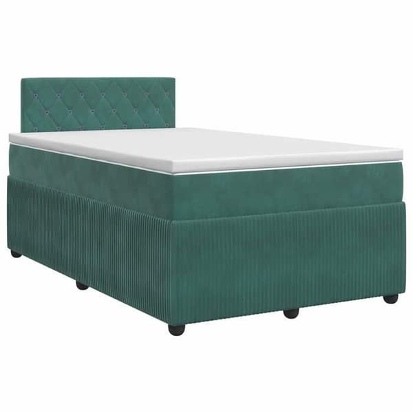Maison Exclusive - Boxspring säng med mörkgrön madrass 120 x 190 cm Sammet