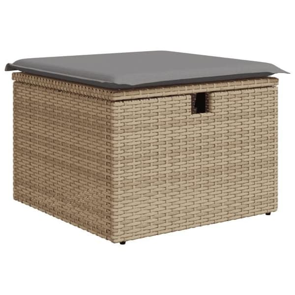 Maison Exclusive - Puutarhakalusteet tyynyillä 8 kpl beige punottu muovi beige