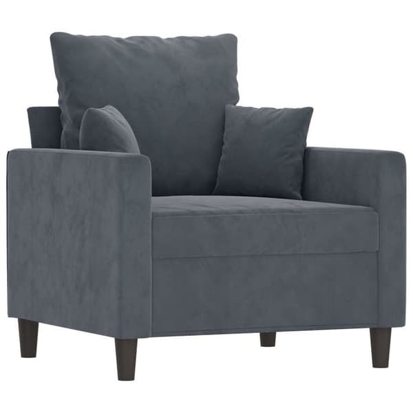 Maison Exclusive - Fåtölj med fotpall Mörkgrå 60 cm Sammet Mörkgrå