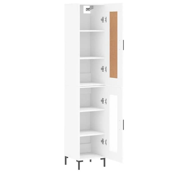 Maison Exclusive - Høj hvid buffet 34,5x34x180 cm Ingeniørtræ Vit