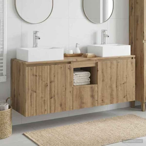 Maison Exclusive - 3 kpl kylpyhuonekaappisarja, käsityöläisvaahtera