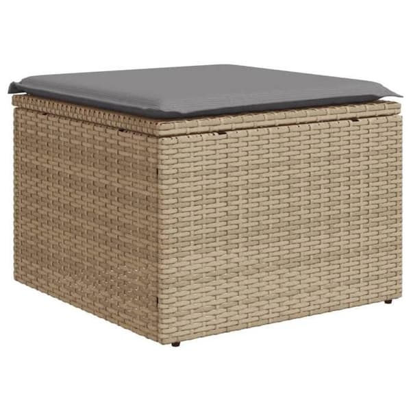 Maison Exclusive - Trädgårdsmöbler med kuddar 5 delar beige flätad resin
