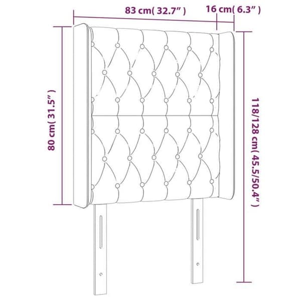Maison Exclusive - LED-päätyharso Vaaleanharmaa 83x16x118/128 cm Kangas ljusgrått