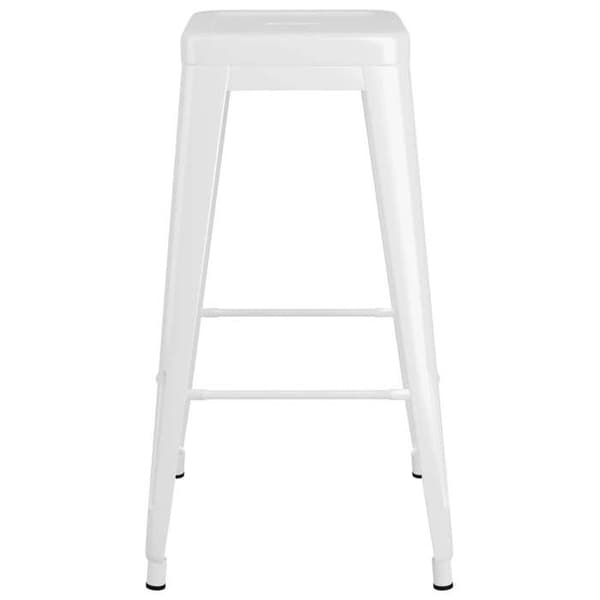 Maison Exclusive - Stapelbara barstolar set om 2 vit Metall Matt vit