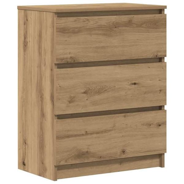 Maison Exclusive - Buffet i massivt egetræ 60 x 35 x 76 cm ingeniørtræ