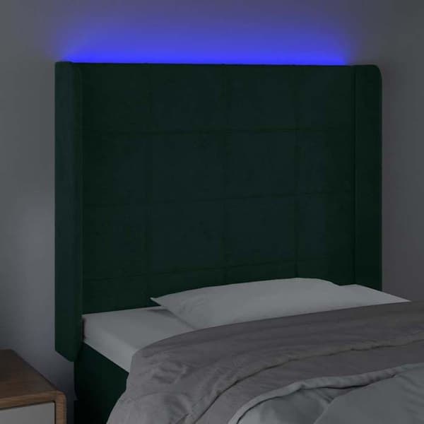 Maison Exclusive - LED-pääty vihreä 93x16x118/128 cm sametti Mörkgrön