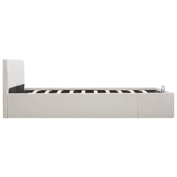Maison Exclusive - Sengestel med hydraulisk opbevaring i kunstlæder 160x200 cm Vit
