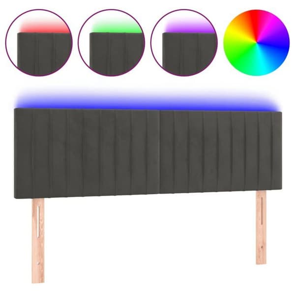 Maison Exclusive - LED-päätyharso Tummanharmaa 144x5x78/88 cm Sametti Mörkgrå