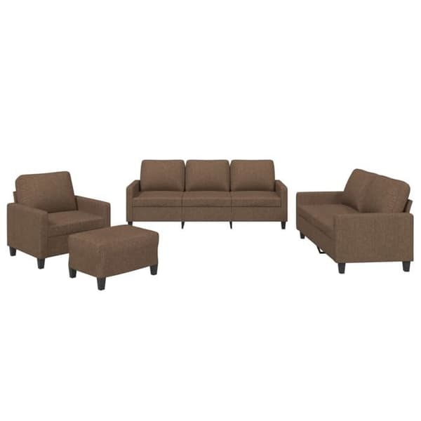 Maison Exclusive - Sæt af 4 sofaer med puder Brun Stof