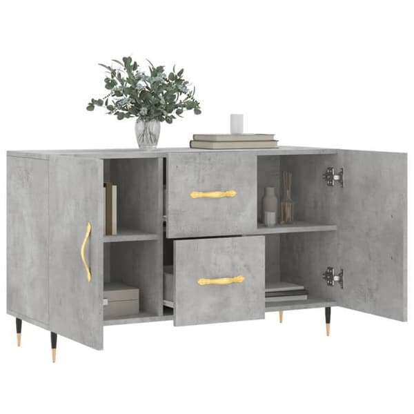 Maison Exclusive - Buffet grå beton 100x36x60 cm ingeniørtræ