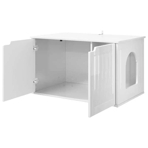 Maison Exclusive - Hus för katt Vit Glänsande 85 x 55 x 50,5 cm Strålande vit