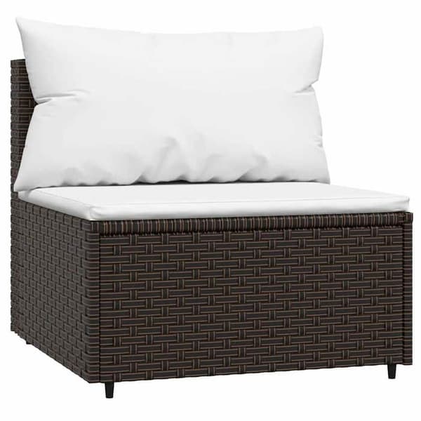 Maison Exclusive - Trädgårdsmöbler 4 delar med kuddar Brun Flätad resin