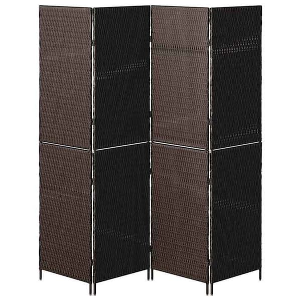Paravent - EXKLUSIV HEM - 195 x 180 cm - Poly rattan - Brun - Fällbar brun