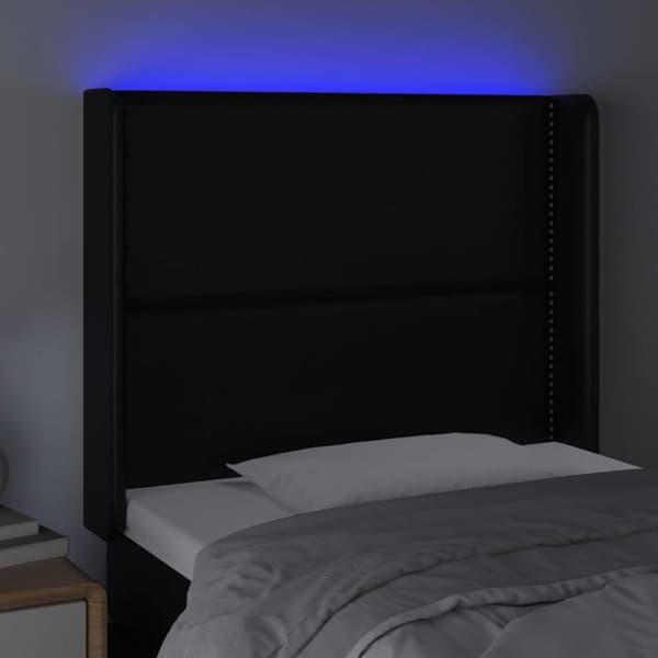 Maison Exclusive - LED Hovedgærde Sort 103x16x118/128 cm Simili Læder