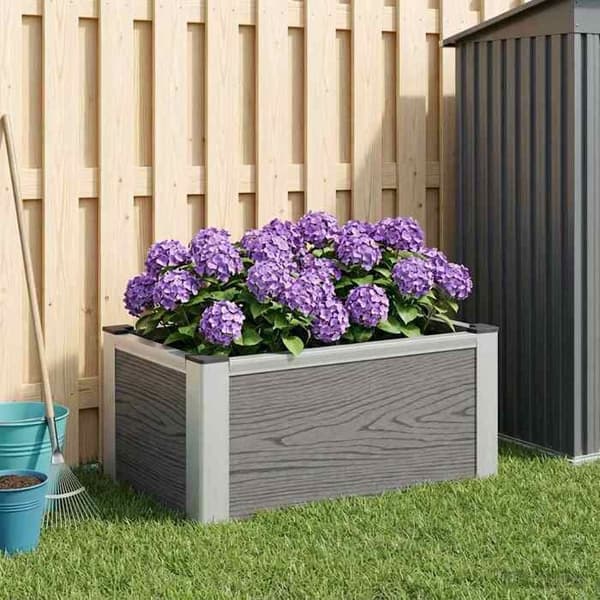 Höjd växtlåda - EXKLUSIV HEM - Unik - Grå - 50 x 30 x 22 cm - WPC & aluminium Grå
