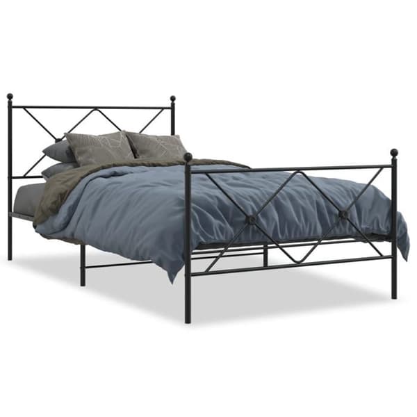 Sengestel - EKSKLUSIV HUS - 100x200 cm - Metal - Sort - Opbevaring under seng Svart