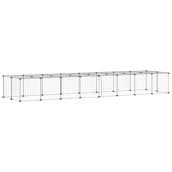Maison Exclusive - Kæledyrbur med 36 paneler og dør Sort 280x70x35 cm