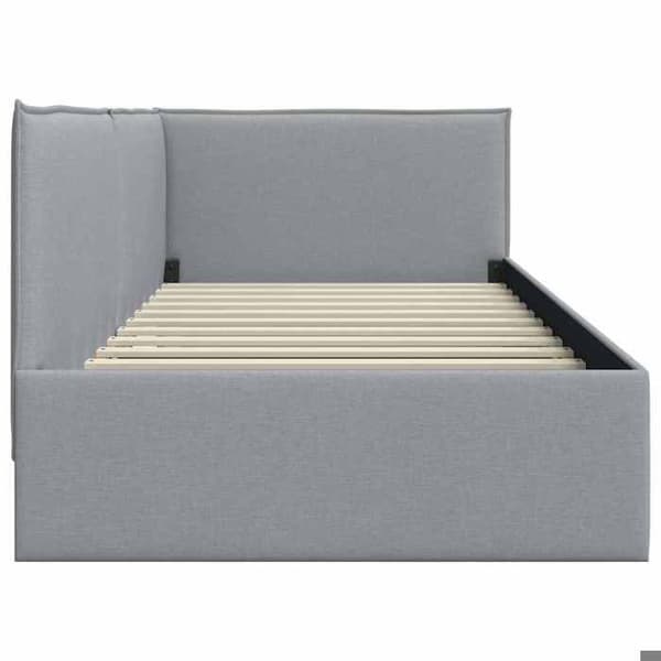 Vinkelsängram - EXKLUSIV HEM - L-formad ram - Ljusgrå - 80 x 200 cm - Fällbar soffa Ljusgrått