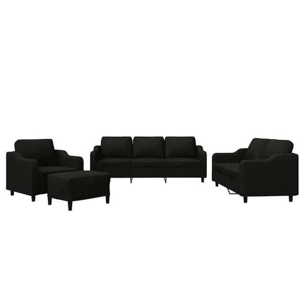 Maison Exclusive - Sæt af 4 sofaer med puder Sort Stof