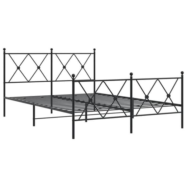 Sengestel - EKSKLUSIV HUS - 137 x 190 cm - Stål - Sort - Lamelseng Svart