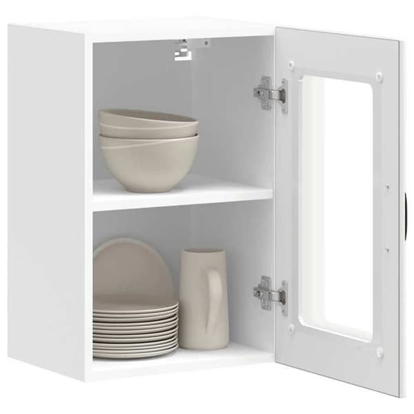 Maison Exclusive - Väggmonterad köksskåp med glasdörr Lucca vit