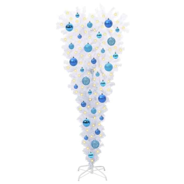 Kunstigt juletræ - EKSKLUSIV HUS - 120 cm - 150 hvide LED - PVC & stål - USB-strøm Vit