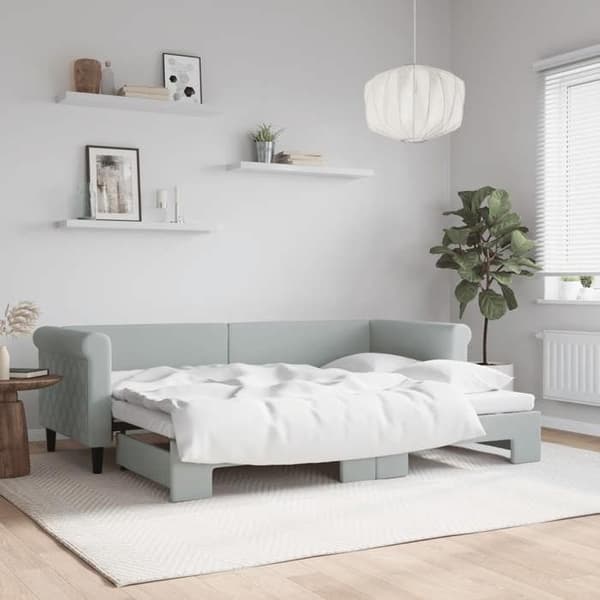 Maison Exclusive - Sovesofa med udtræk uden madras lys grå 80x200 cm