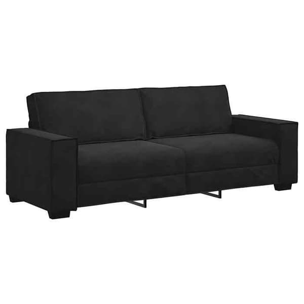 Maison Exclusive - 3 kpl:n sohvasetti tyynyillä, musta sametti